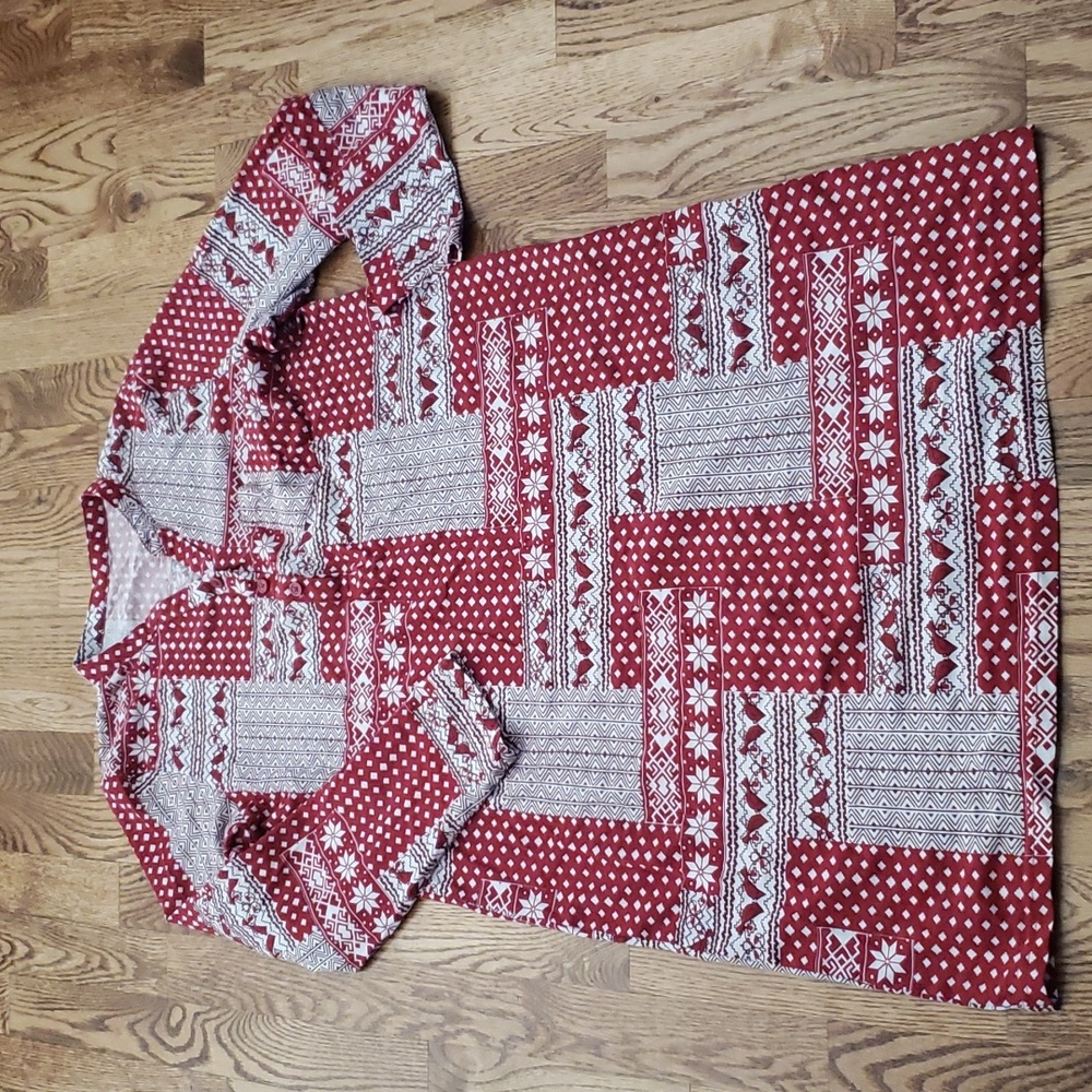(M) Holiday Festive Light Tunic Modest